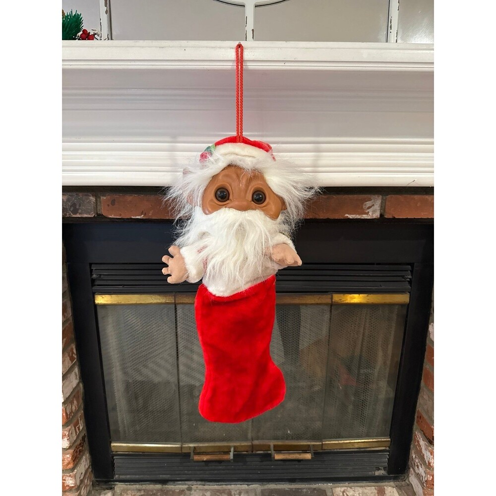 Vintage TROLL christmas stocking